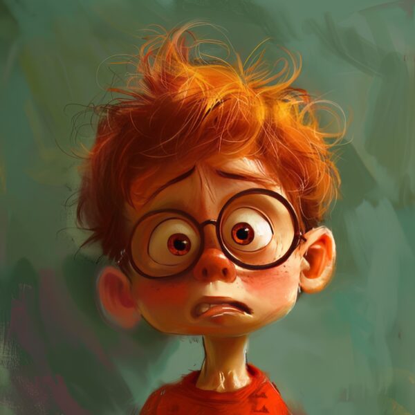 Adorable Pixar-Style Funny Kid at School Sad Photo - High-Quality Images