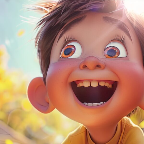 Captivating Pixar-Themed Child : Happy Kid Playing in Park