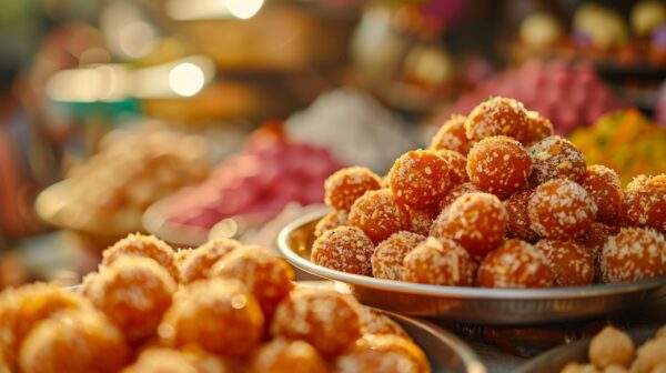 Photo capturing mouthwatering Indian confections