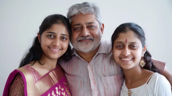 Picture of a smiling Indian family