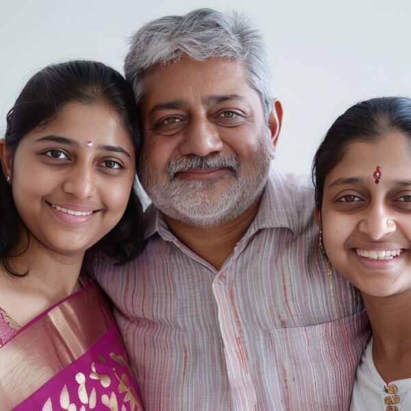 Picture of a smiling Indian family