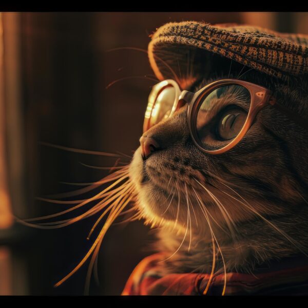 Free picture download of a cat in a cap and goggles vibing